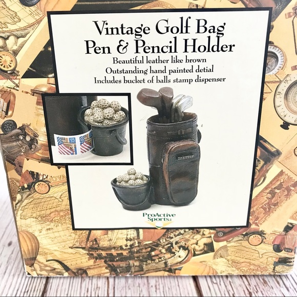 Golf Bag Pen and Pencil Holder with Stamp Dispenser - Picture 5 of 5
